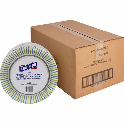 Genuine Joe GJO10321CT 7" Printed Paper Plates