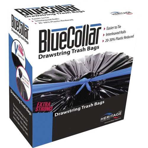BlueCollar HERN6034YKRC1CT 30-gallon Drawstring Trash Bags