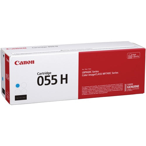 Canon CNMCRTDG055HC 055H Original High Yield Laser Toner Cartridge - Cyan - 1 Each