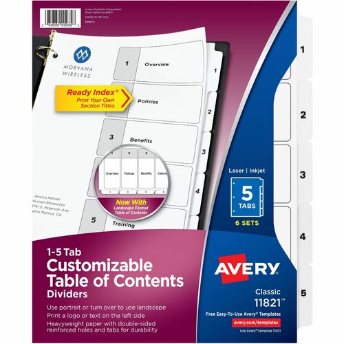 Avery® AVE11821 Avery® Classification Folder 5-tab TOC Dividers