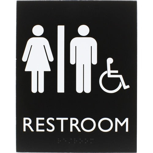 Lorell LLR02664 Unisex Handicap Restroom Sign