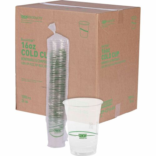 Eco-Products ECOEPCC16GSACT 16 oz GreenStripe Cold Cups