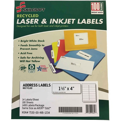 SKILCRAFT® NSN6736513 SKILCRAFT Recycled Address Labels