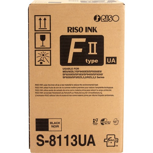 Riso RSGS8113U Original Inkjet Ink Cartridge - Black - 2 / Carton