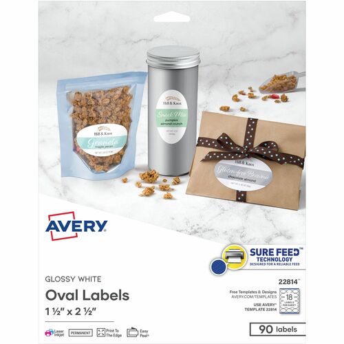 Avery® AVE22814 Avery® Sure Feed Printable Glossy White Labels