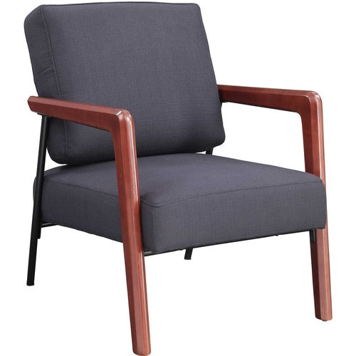 Lorell LLR67000 Upholstered Rubber Wood Lounge Chair
