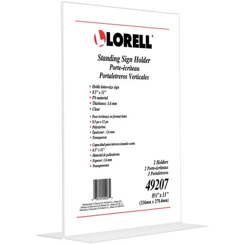 Lorell LLR49207 T-base Standing Sign Holders
