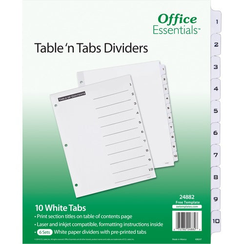 Avery® AVE24882 Avery® Table 'n Tabs White Tab Numbered Dividers