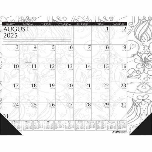 House of Doolittle HOD1875 Academic Doodle Monthly Desk Pad Calendar
