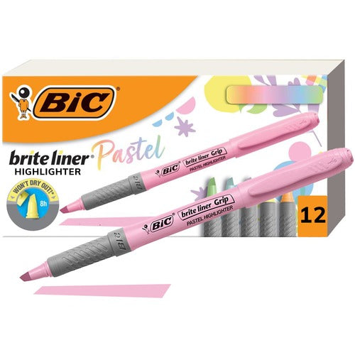 BIC BICGBLD11AST Brite Liner Grip Highlighters, Assorted