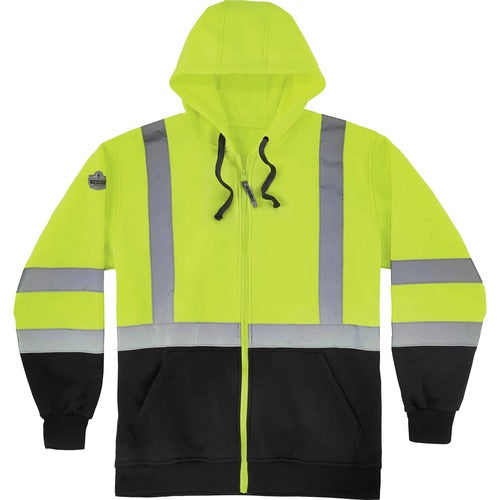 Ergodyne EGO21848 Zip-Up Hi-Vis Hooded Sweatshirt