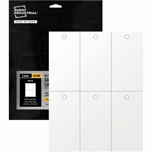 Avery® AVE62400 Avery® UltraDuty Plastic Tags, 5.5" x 2.83" , White(62400)