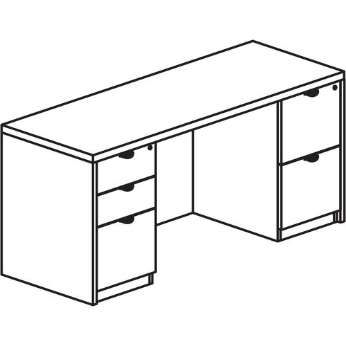 Lorell LLRPC2466GE Prominence 2.0 Double-Pedestal Credenza