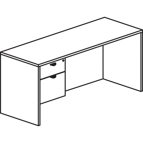 Lorell LLRPD3066QLGE Prominence 2.0 3/4 Left-Pedestal Desk