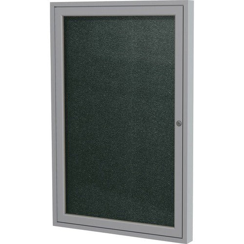 Ghent GHEPA13624VX183 1 Door Enclosed Vinyl Bulletin Board with Satin Frame