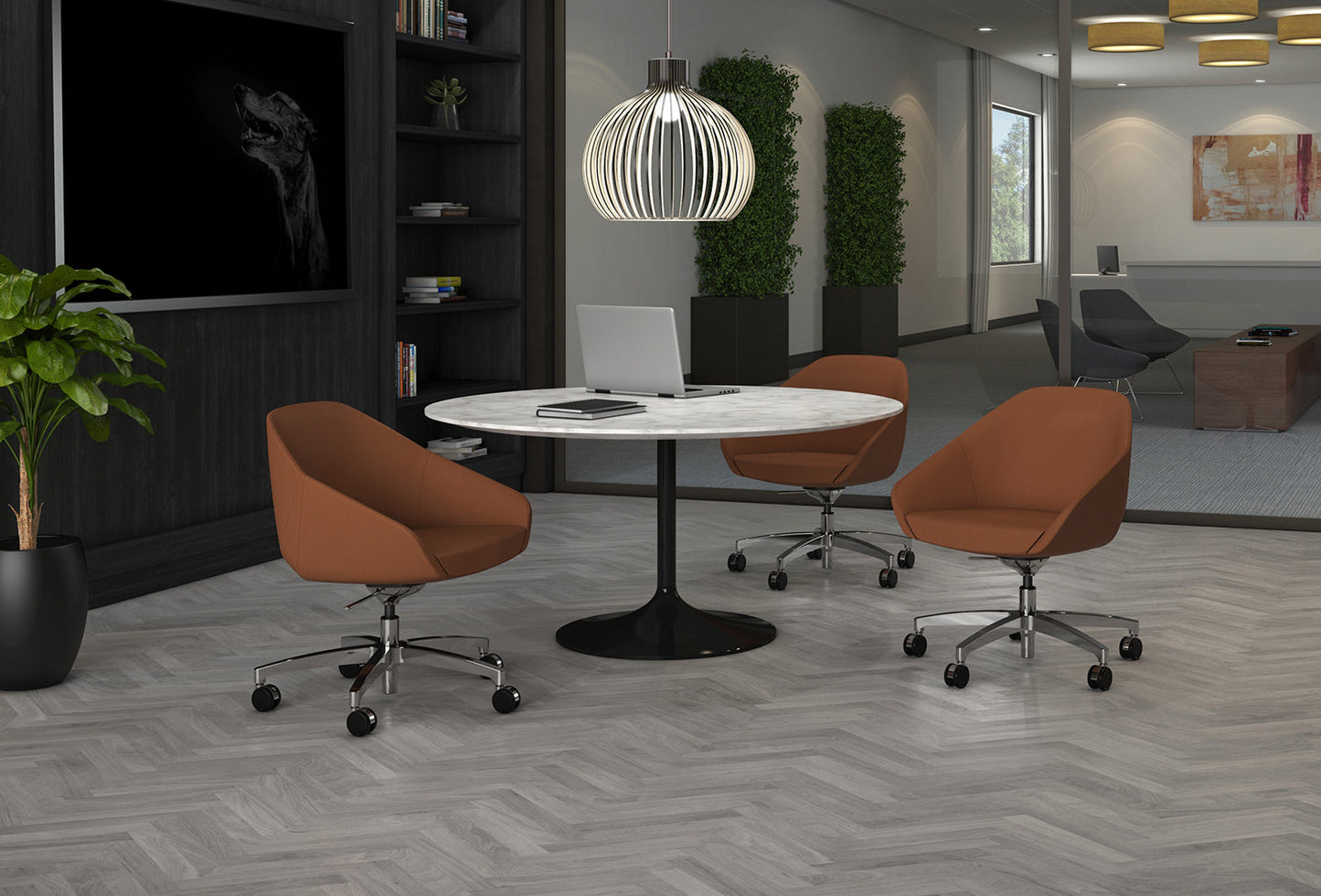 9 to 5 Seating NTF9254R2PFBU Jax Lounge 5-Star Base Side Chair