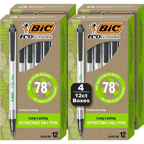 BIC BICCSEM48BK Ecolutions Clic Stic Ballpoint Pen