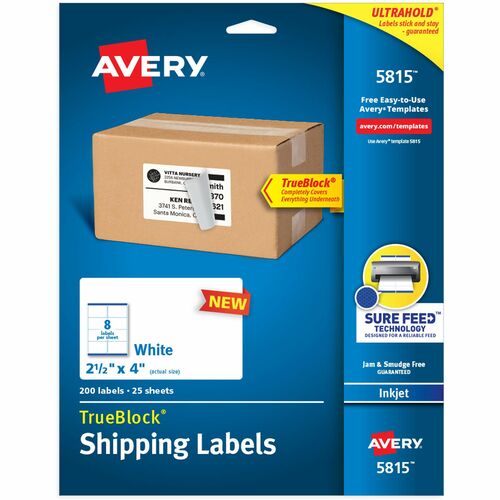 Avery® AVE5815 Avery® Avery® Printable Shipping Labels, 2.5" x 4" , 200 Labels (5815)