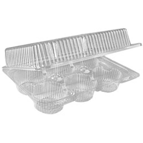 SEPG EGS427053 Hinged 6-Count 2.5" Cupcake Container