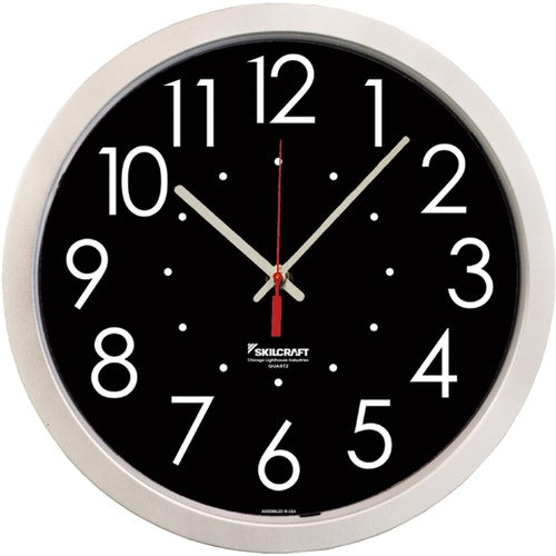 SKILCRAFT® NSN6986560 High Contrast Quartz Wall Clock