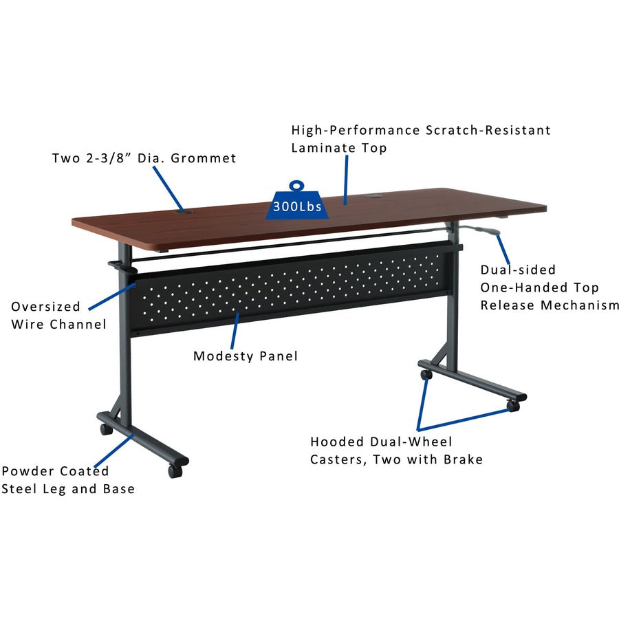 Lorell LLR60760 Shift 2.0 Flip and Nesting Mobile Table