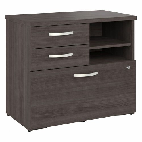 Bush Business Furniture BSHHYF130SGSUZ Hybrid Office Storage Cabinet with Drawers and Shelves