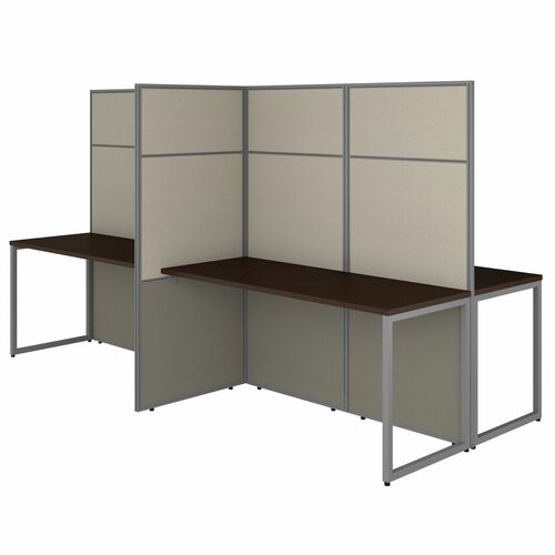 Bush Business Furniture BSHEODH660MR03K Easy Office 60W 4 Person Cubicle Desk Workstation with 66H Panels