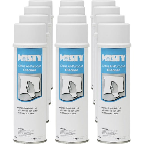 MISTY AMR1001583CT All-Purpose Cleaner - Aerosol - 0.15 Gal (19 Fl Oz) - Citrus Scent - 12 / Carton - White