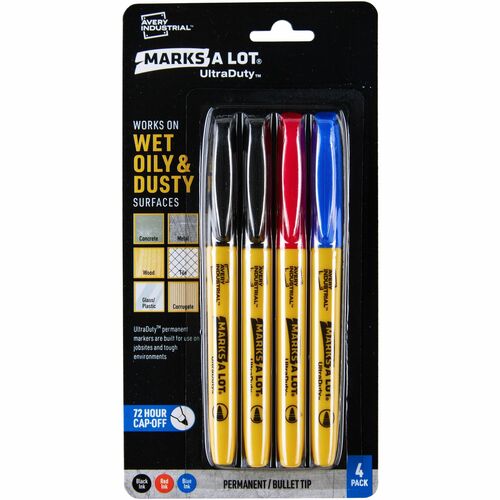 Avery® Marks A Lot AVE29848 Avery® Marks A Lot UltraDuty Markers, Bullet Tip, 4 Assorted Markers (29848)