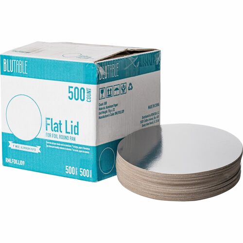 BluTable RMLFOILLID9 9" Round Foil Pan Flat Board Lids