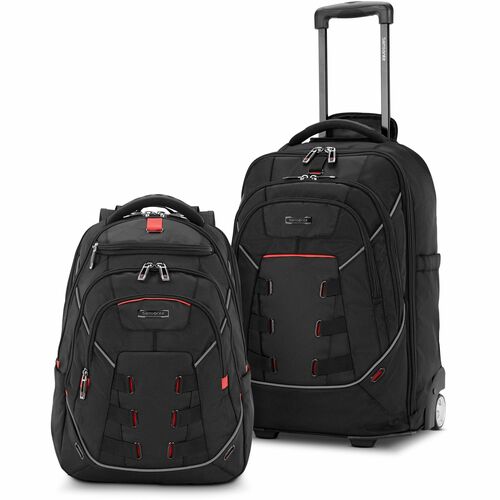 Samsonite SML1450891041 Tectonic Nutech Carrying Case Rugged (Backpack) for 11" to 17" Notebook, Tablet, Water Bottle, Umbrella, Card, Accessories - Black