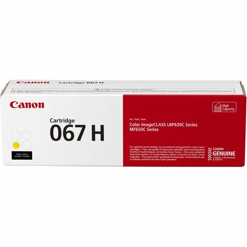 Canon CNMCRTDG067HYW 067 Original High Yield Laser Toner Cartridge - Yellow - 1 Each