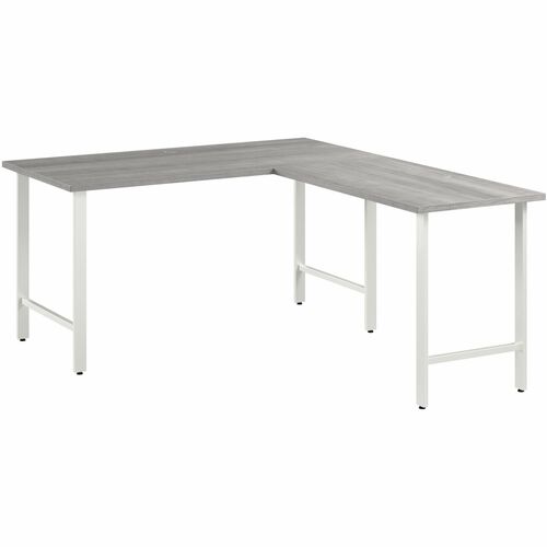 Bush Business Furniture BSHHUS003PG Hustle 60W x 30D L Shaped Computer Desk with Metal Legs