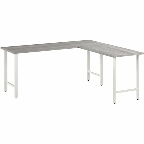 Bush Business Furniture BSHHUS002PG Hustle 72W x 24D L Shaped Computer Desk with Metal Legs