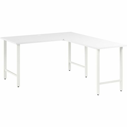 Bush Business Furniture BSHHUS003WH Hustle 60W x 30D L Shaped Computer Desk with Metal Legs