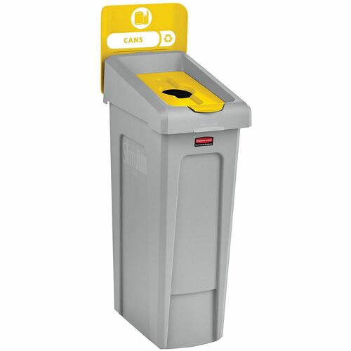 Rubbermaid Commercial RCP2185052 Slim Jim Recycling Station 1-Stream Bottles/Cans, 23 Gal