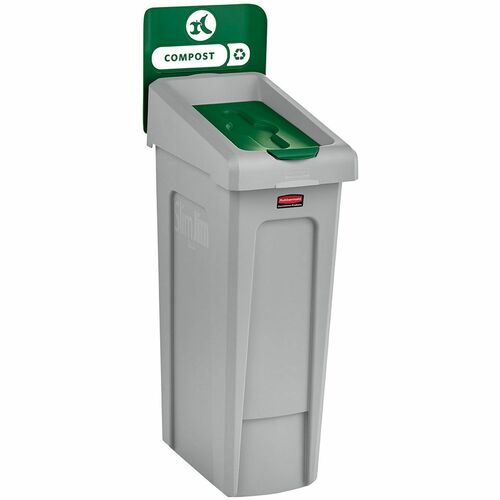 Rubbermaid Commercial RCP2185051 Slim Jim Recycling Station 1-Stream Compost, 23 Gal