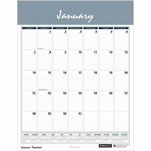 SKILCRAFT® NSN6935084 Wall Calendar