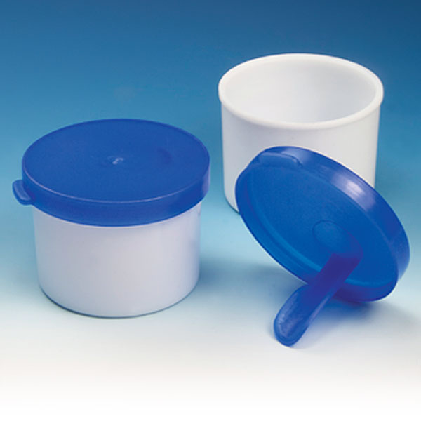 Globe Scientific 109224 Stool Container with Stick 20mL White PP 100/Bag 12 Bags/Unit