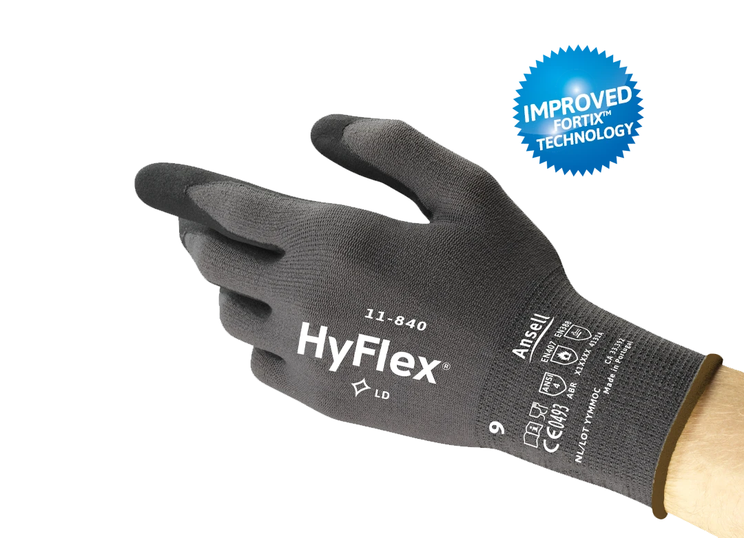 SOS Cleanroom Ansell HyFlex 11-840 Nitrile Foam Coated Gloves