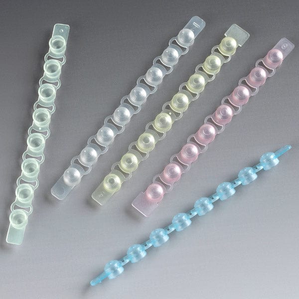 Globe Scientific 110578B Cap Strip PP Blue 8 Caps/Strip 125 Strips/Unit (For use with # 110575 Tube Strip)