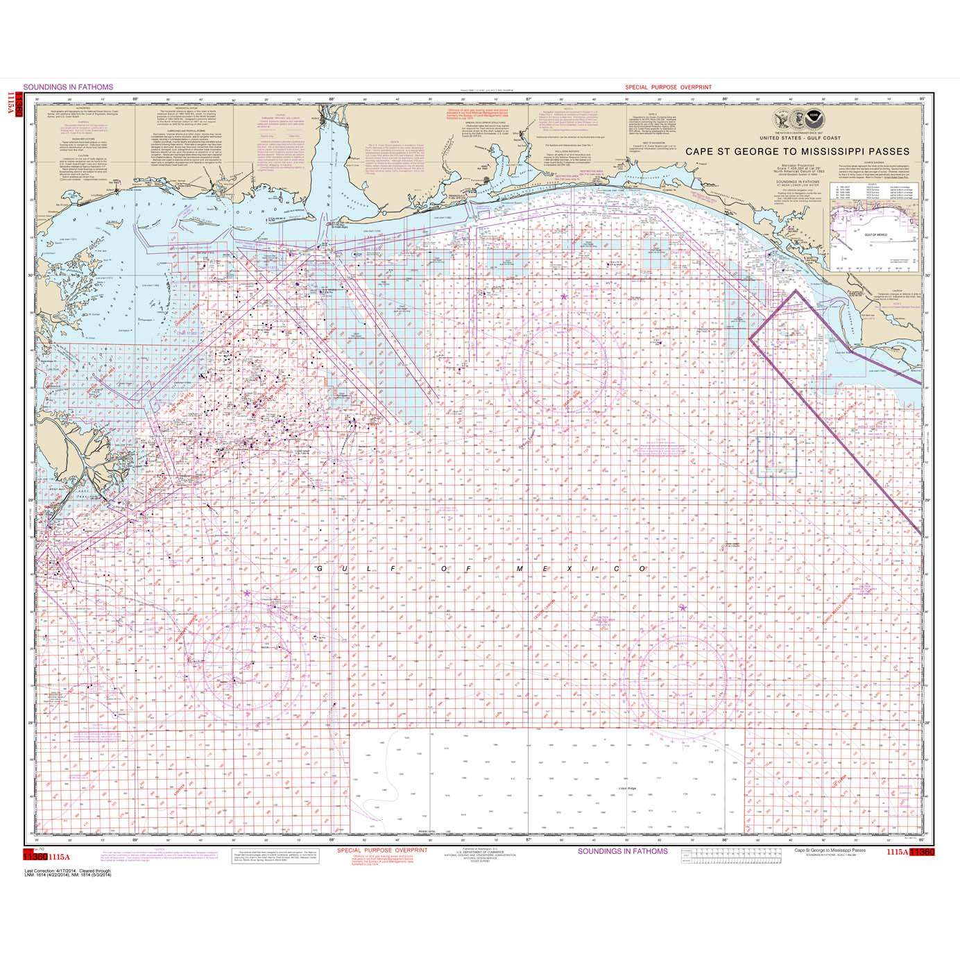 Paradise Clay NO_1115A HISTORICAL NOAA Cape St. George to Mississippi Passes (Oil and Gas Leasing Areas)