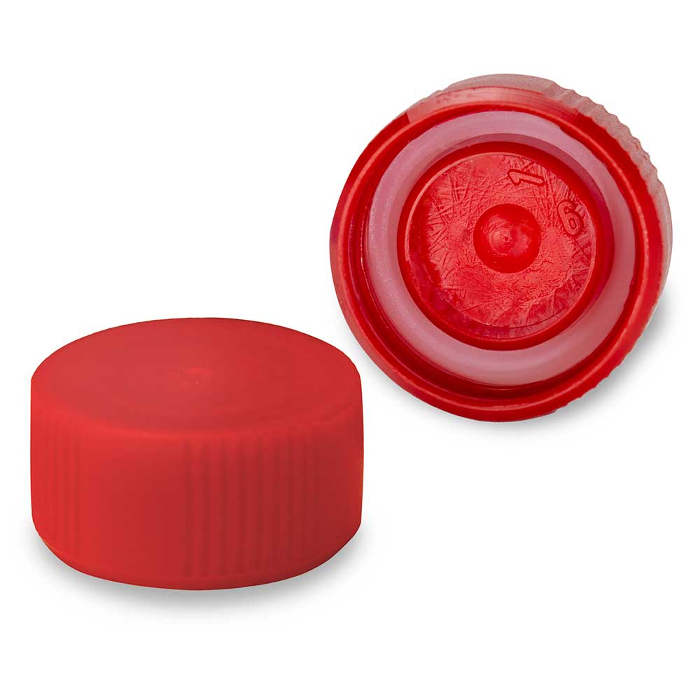 Globe Scientific 111671R Screw Cap for Microtube with O-Ring Red