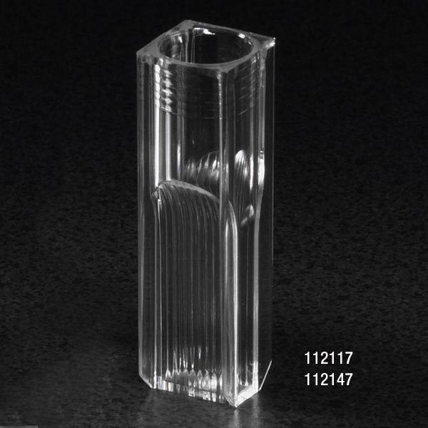 Globe Scientific 112117-500 Cuvette Semi-Micro 2.9mL with 2 Clear Sides PS 100/Tray 5 Trays/Unit