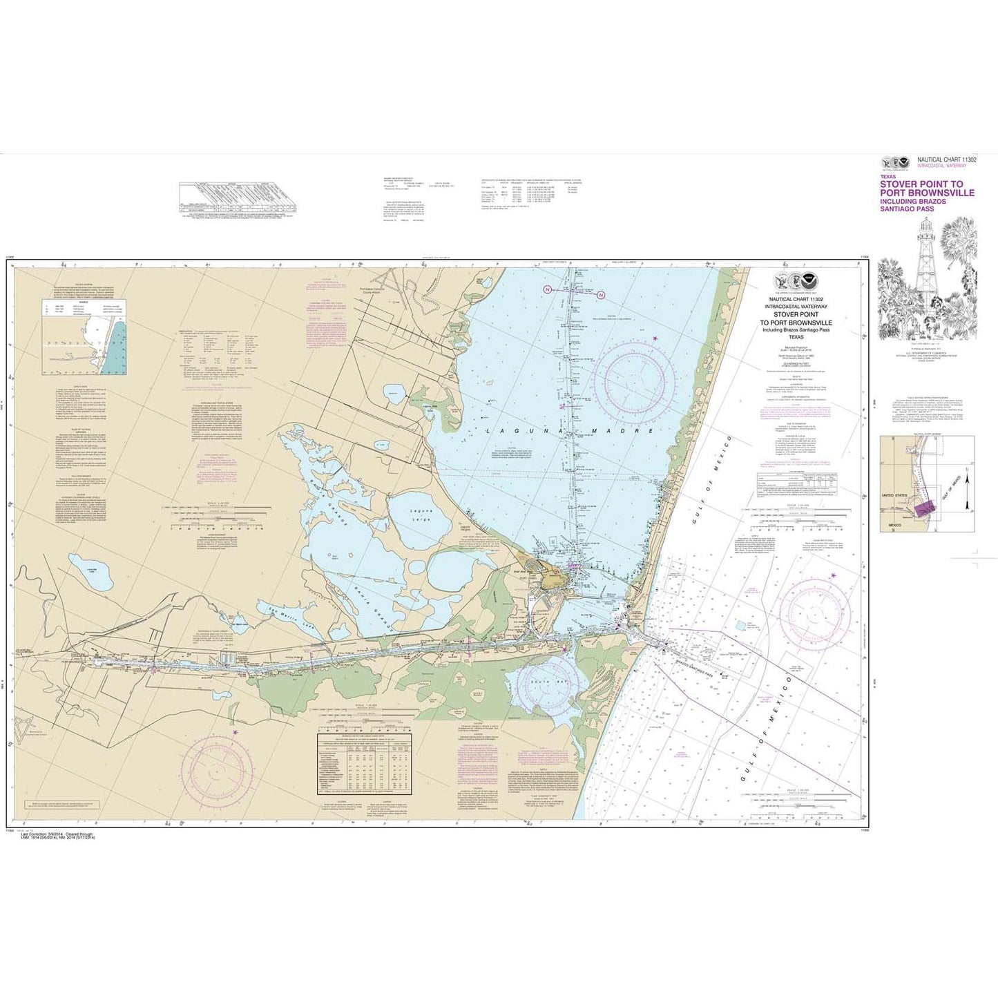 Paradise Clay NO_11302 HISTORICAL NOAA Intracoastal Waterway Stover Point to Port Brownsville: including Brazos Santiago Pass
