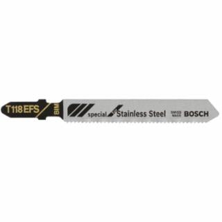 BOSCH POWER TOOLS T118EFS (Pk/5) Stainless Steel Bi-Metal Jigsaw Blades (5 PK)