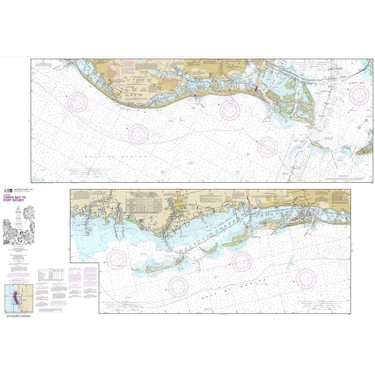 Paradise Clay NO_11411 HISTORICAL NOAA Intracoastal Waterway Tampa Bay to Port Richey