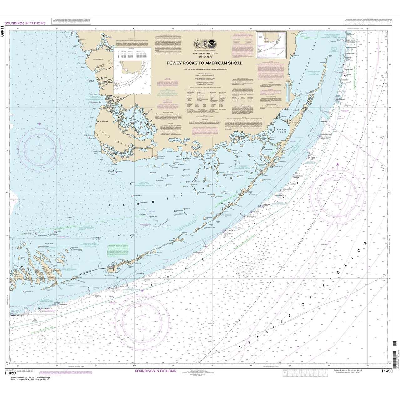 Paradise Clay NO_11450 HISTORICAL NOAA Chart Fowey Rocks to American Shoal