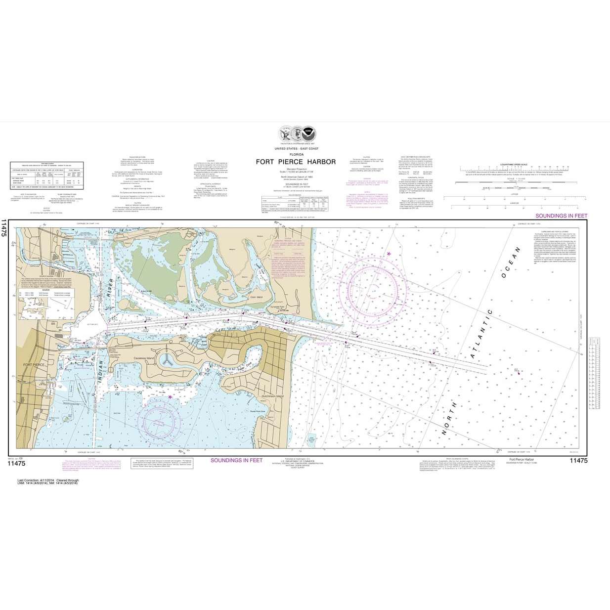 Paradise Clay NO_11475 HISTORICAL NOAA Chart Fort Pierce Harbor