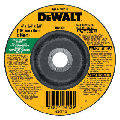 Dewalt DW4429 4"X1/4"X5/8" Masonarydcw